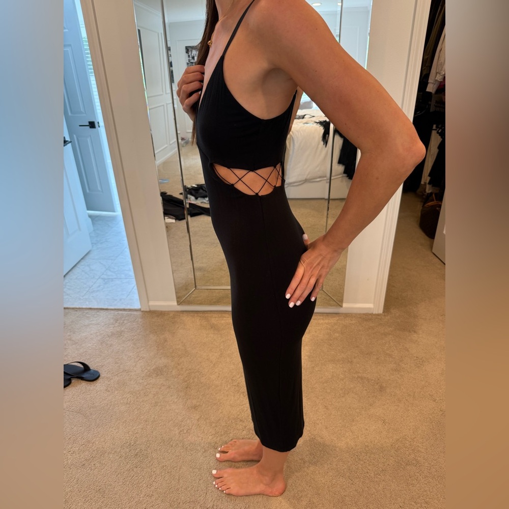 T by Alexander Wang Black Midi Dress